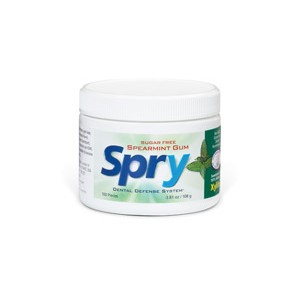 Guma de mestecat SPRY, borcan cu 100 buc., menta-spearmint